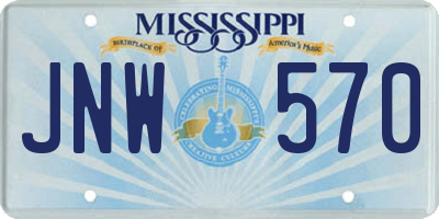 MS license plate JNW570