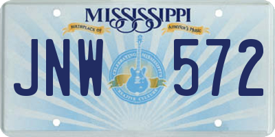 MS license plate JNW572