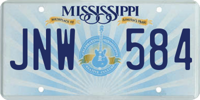 MS license plate JNW584