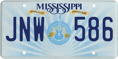 MS license plate JNW586