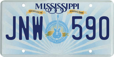 MS license plate JNW590