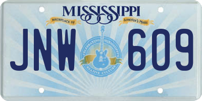 MS license plate JNW609