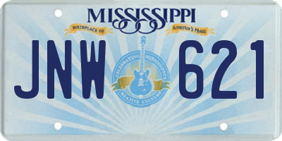 MS license plate JNW621