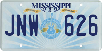 MS license plate JNW626