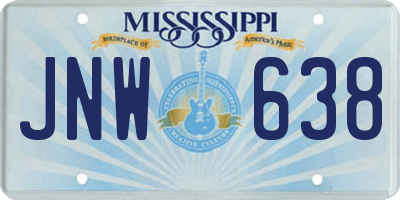 MS license plate JNW638
