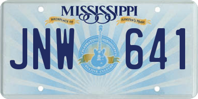 MS license plate JNW641