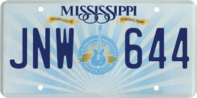 MS license plate JNW644