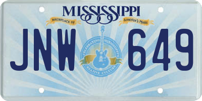 MS license plate JNW649