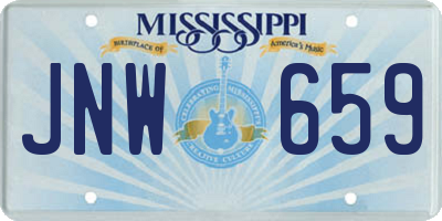 MS license plate JNW659