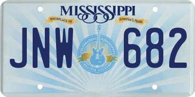MS license plate JNW682