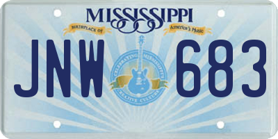 MS license plate JNW683