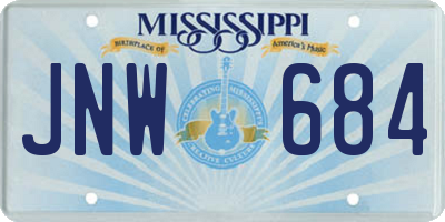 MS license plate JNW684