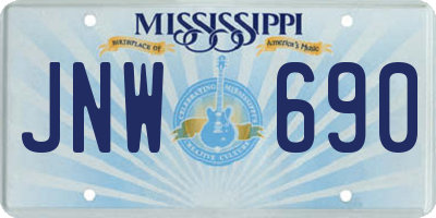 MS license plate JNW690