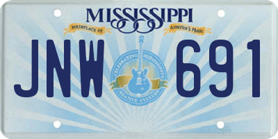 MS license plate JNW691