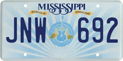 MS license plate JNW692