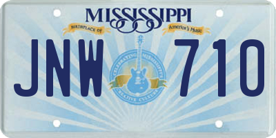 MS license plate JNW710