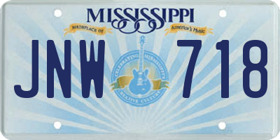 MS license plate JNW718