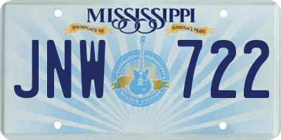 MS license plate JNW722
