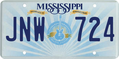 MS license plate JNW724