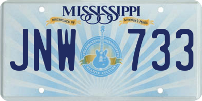 MS license plate JNW733