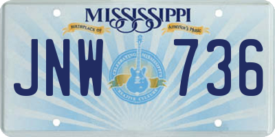 MS license plate JNW736