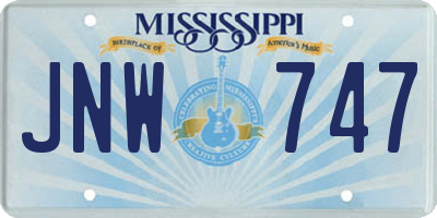 MS license plate JNW747