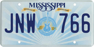 MS license plate JNW766