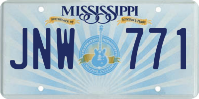 MS license plate JNW771