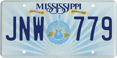 MS license plate JNW779