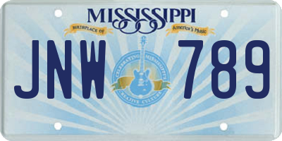 MS license plate JNW789