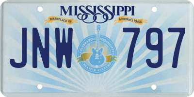 MS license plate JNW797