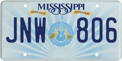 MS license plate JNW806