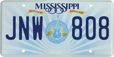MS license plate JNW808