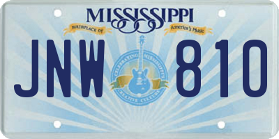 MS license plate JNW810