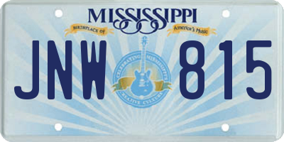 MS license plate JNW815