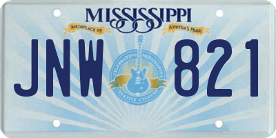 MS license plate JNW821