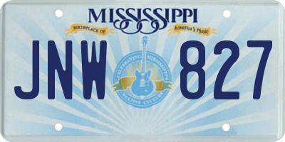 MS license plate JNW827