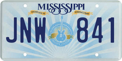 MS license plate JNW841