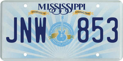 MS license plate JNW853
