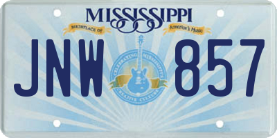 MS license plate JNW857