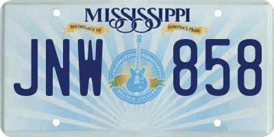 MS license plate JNW858