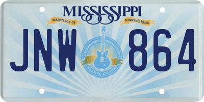 MS license plate JNW864