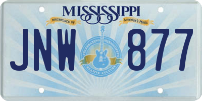 MS license plate JNW877