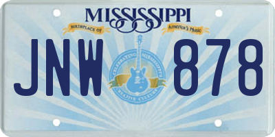 MS license plate JNW878