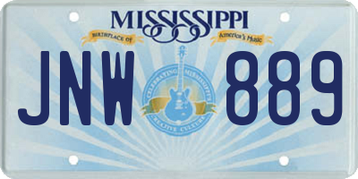 MS license plate JNW889