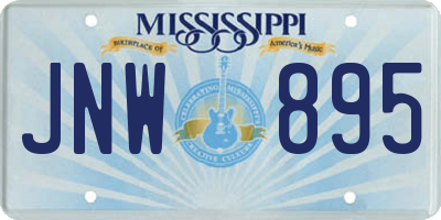MS license plate JNW895