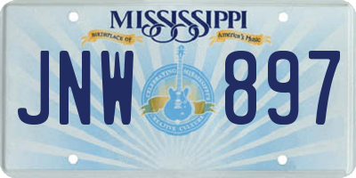 MS license plate JNW897