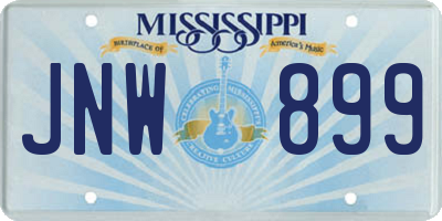 MS license plate JNW899