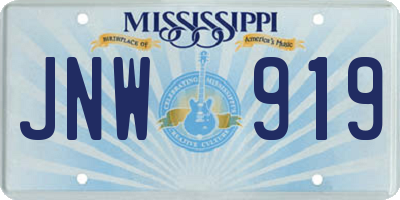 MS license plate JNW919