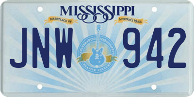 MS license plate JNW942